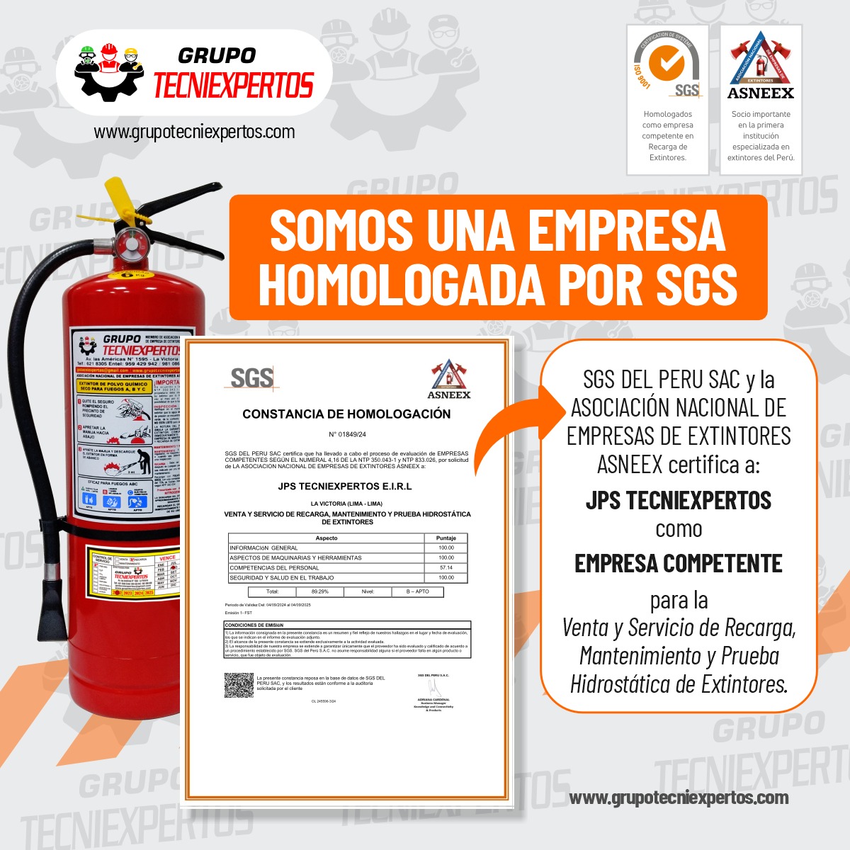 Somos una empresa homologada por SGS